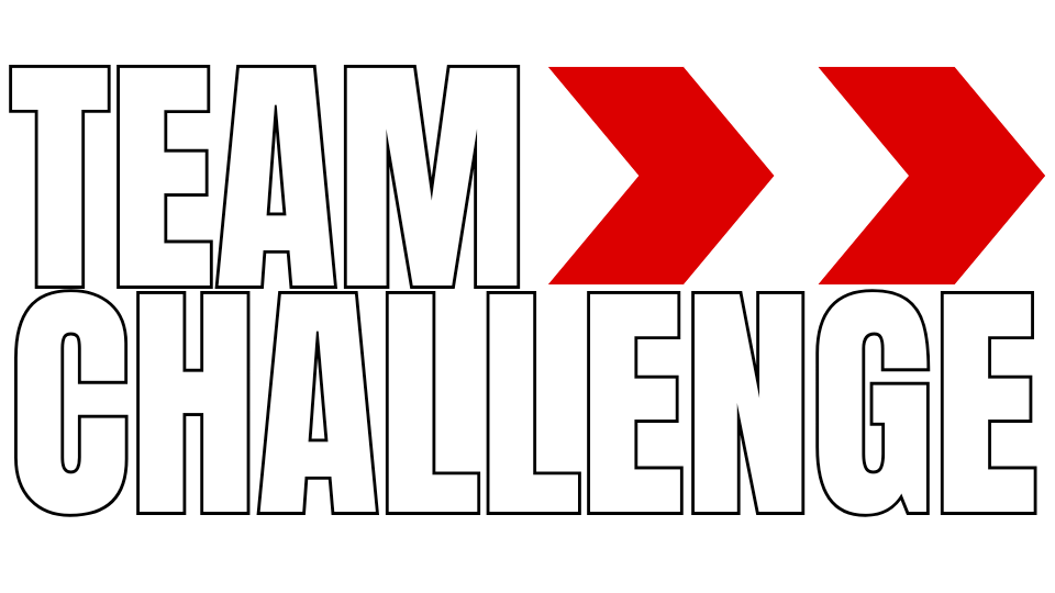 Logo Teamchallenge Schrift weiß mit schwarzem Umriss